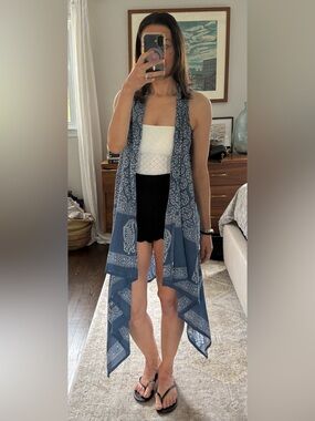 Block Print Beach Coverup Wearable Scarf